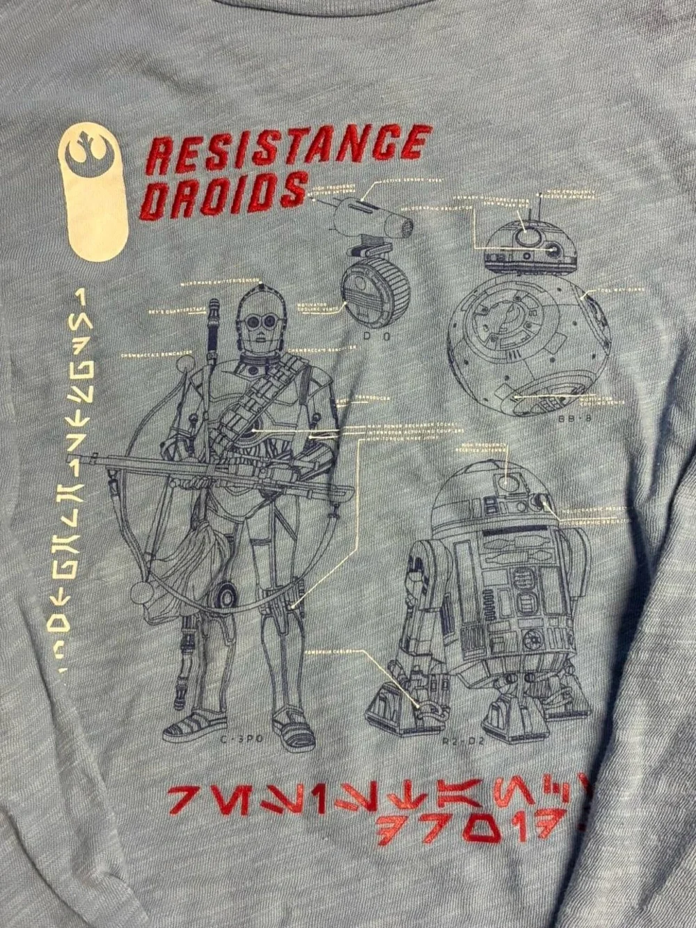 GAP Star Wars Resistance Droids Long-Sleeve Tee - Blue with Red Accents
